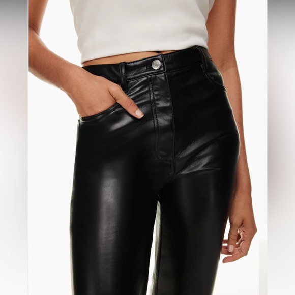 NWT Aritzia Melina Straight Leg High Rise Leather Pant - Picture 3 of 7